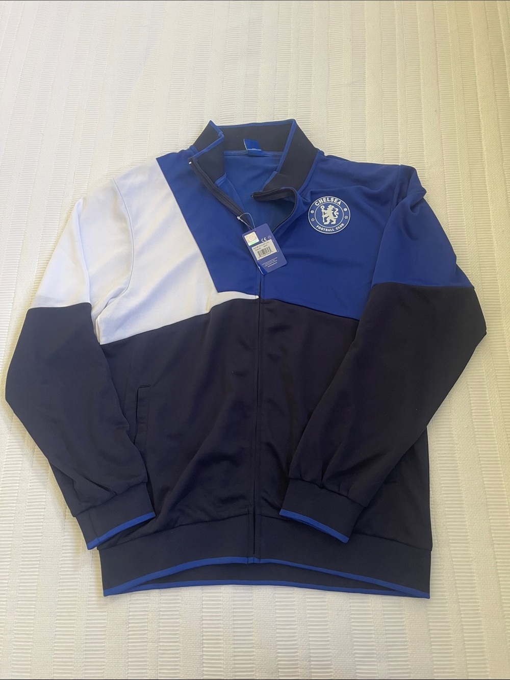 Chelsea Colorblock Track Jacket in Blue, White & Navy
